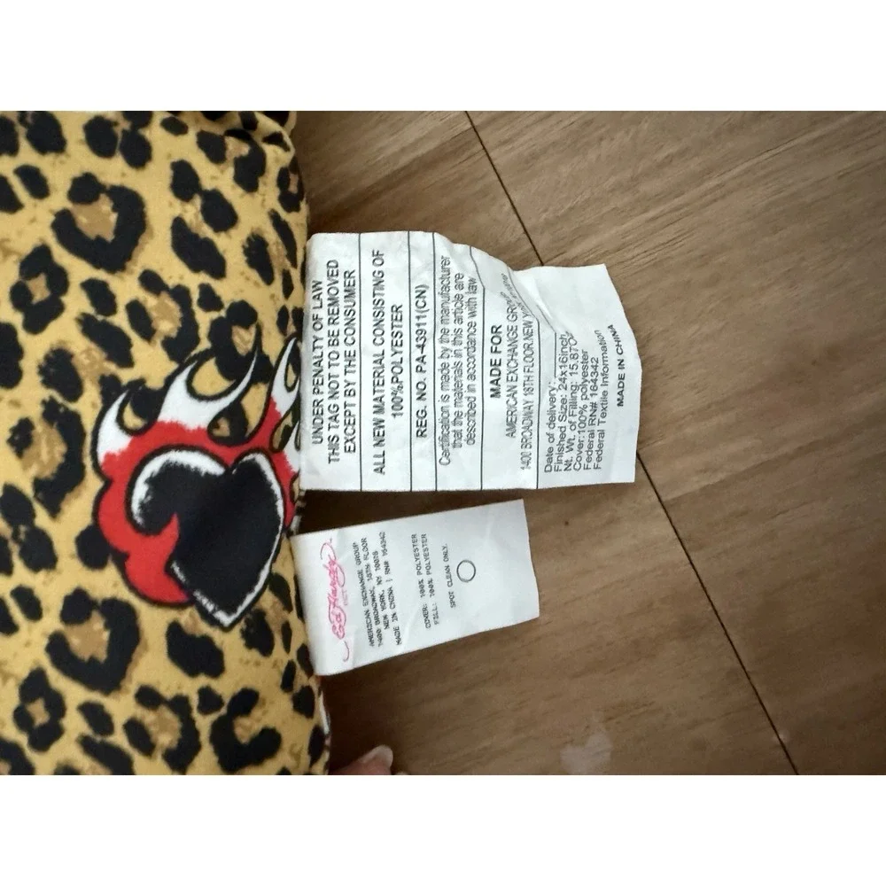 Ed Hardy Pet Crate Mat Small 24x16 Leopard Tiger Plush Dog Bed Cushion NWT